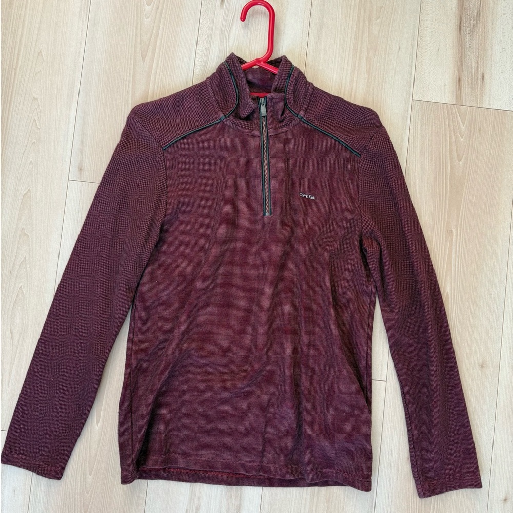 Calvin Klein Burgundy half zip Sweater